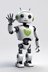 Robot android looking at camera