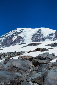 snow covered mountains 