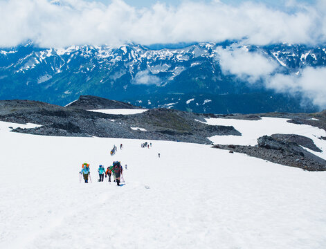 snow covered mountains