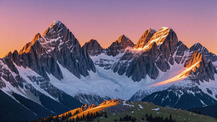 a mountain range with snow covered mountains in the background