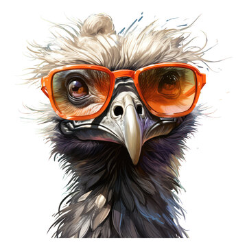 recommend clip art: emu bird with sunglasses