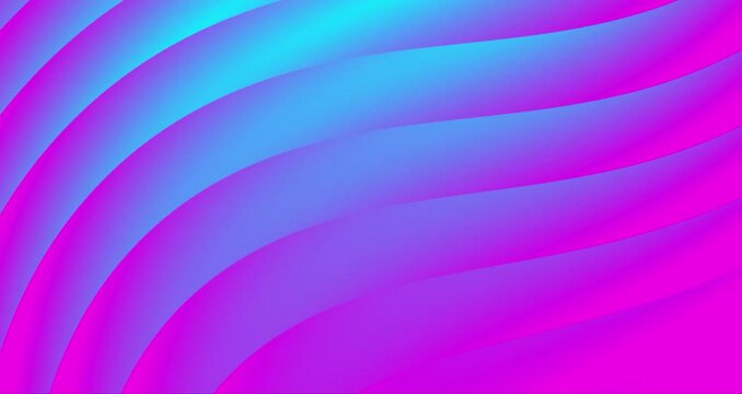 Abstract smoothly moving wavy multicolor gradient animated background seamless looped. Slowly moving smooth Gradient blue pink color trendy wave lines and twirl background animation.
