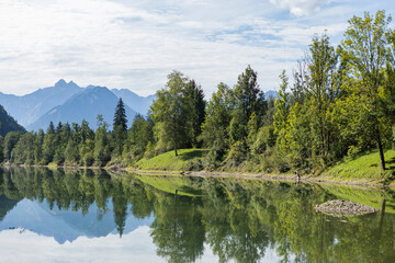 Fototapeta na wymiar lake in the mountains, germany, auwaldsee