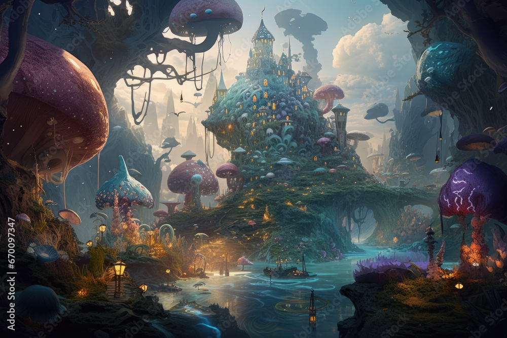 Canvas Prints fantasy world - generative ai