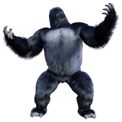 Naklejka premium 3D Rendering Black Gorilla Ape on White