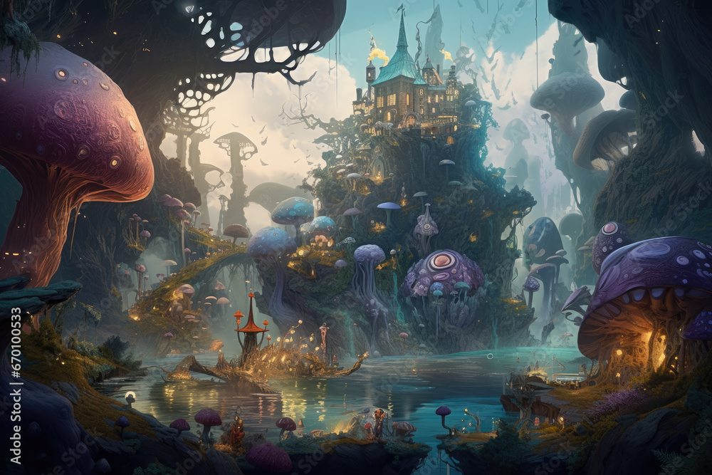Canvas Prints fantasy world - generative ai
