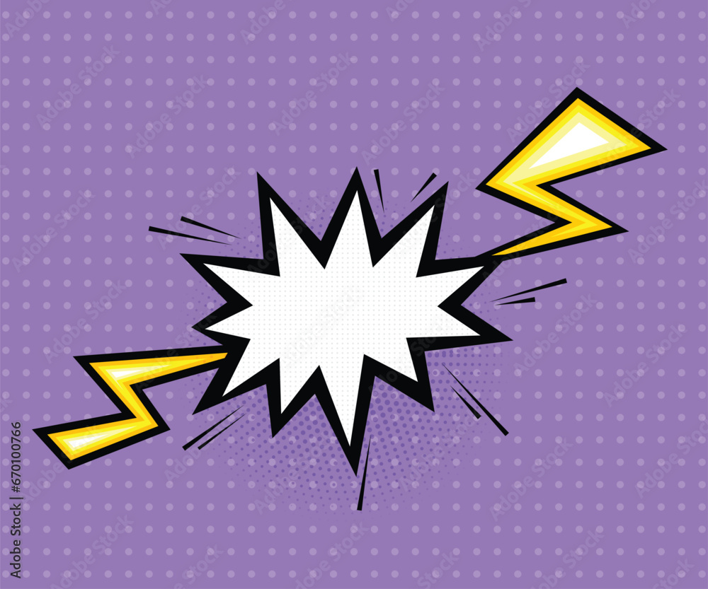 Poster Comics speech bubble for text pop. empty dialog cloud for text message halftone shadow. comic book style. vector design