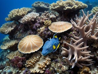 A Fish Swimming In A Coral Reef