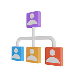 3D Colored User Hierarchy Model with Three Levels. Lavender-themed 3D User Hierarchy Model for User.
3d illustration, 3d element, 3d rendering. 3d visualization isolated on a transparent background
