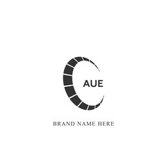 AUE logo. A U E design. White AUE letter. AUE, A U E letter logo design. Initial letter AUE linked circle uppercase monogram logo.