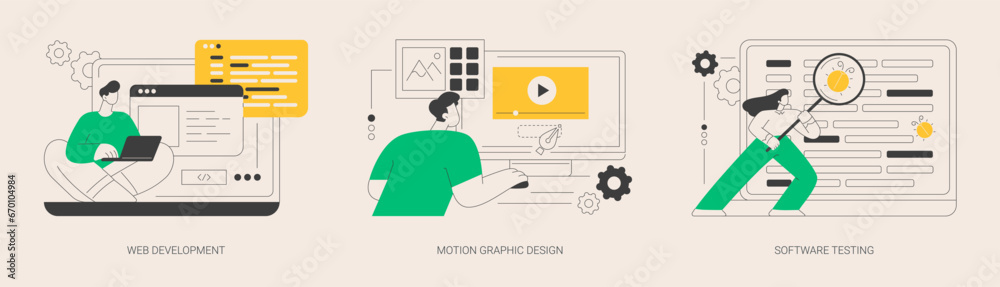 Canvas Prints it company service abstract concept vector illustrations.