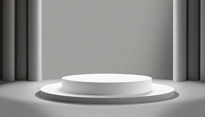white circle podium stand 3d cylindrical pedestal display