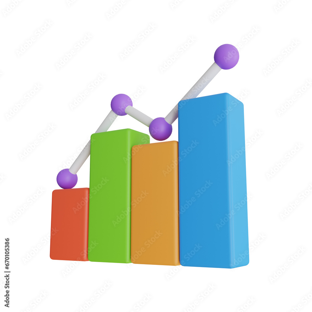 Aufkleber 3d colored analytics model with three parts. lavender-themed 3d colored analytics model for analytic