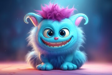 Fototapeta premium Cute cartoon mascot with funny smile