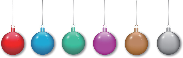 Obraz premium a set of colorful christmas ornament balls
