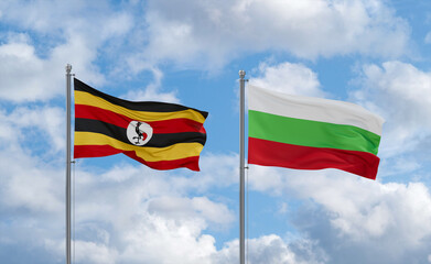 Bulgaria and Uganda flags, country relationship concept