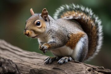 Naklejka na ściany i meble Squirrel on a tree - Generative AI 