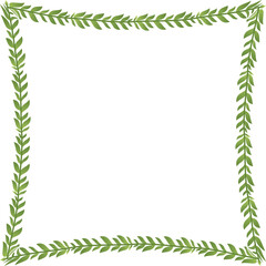 Green leaves Branch Square Frame leaf laurel wreath horizontal vintage frames flower floral border Botanical Branches ornate Elements design border badge decoration isolated 