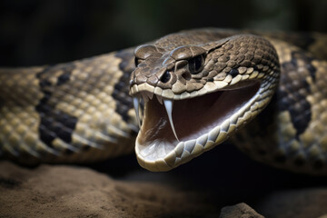 Obraz premium Close up of a snake - Generative AI 