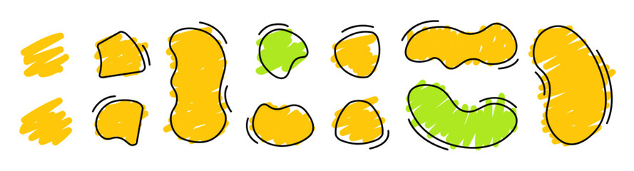 Big Set of abstract random shapes, badge or spot.