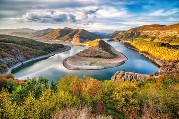 Arda river in the Rodopi mountains in Bulgaria - obrazy, fototapety, plakaty