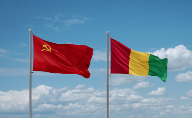 Guinea and USSR flags, country relationship concept