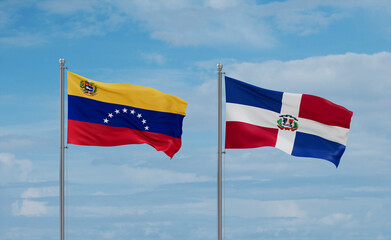 Belgium and Venezuela flags, country relationship concept