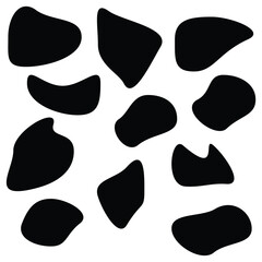  Modern liquid irregular blob shape abstract elements graphic flat style design fluid vector illustration set.