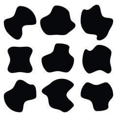  Modern liquid irregular blob shape abstract elements graphic flat style design fluid vector illustration set.