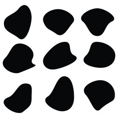  Modern liquid irregular blob shape abstract elements graphic flat style design fluid vector illustration set.