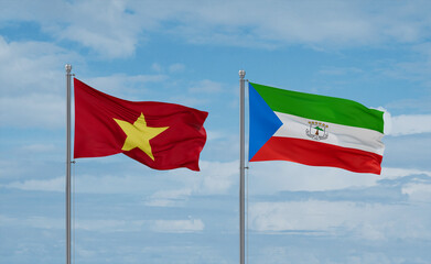Equatorial Guinea and Vietnam flags, country relationship concept