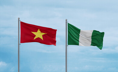 Nigeria national flags, country relationship concept