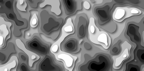 Trending modern abstract gray paper cut out background texture design. For web, wall paper, brochure with curved layers and shadow. Abstract white paper cut shapes background with shadow topography.