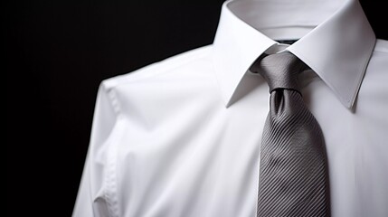 Close-Up View of Men's Shirt and Matching Tie