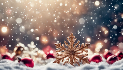 La Bellezza dei Fiocchi di Neve- Sfondo Astratto di Natale - obrazy, fototapety, plakaty