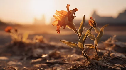 Foto auf Alu-Dibond Symbol of Renewal: Hardy Flowers Surviving in Harsh Conditions © betterpick|Art