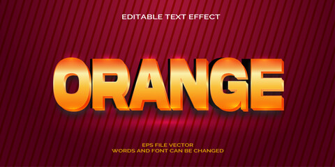 Free vector orange and yellow text effect editable modern lettering typography font style
