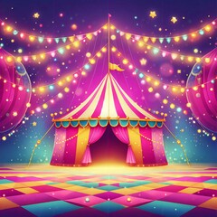 A circus tent on stage, AI generated