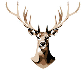 Fototapeta premium deer head isolated png transparent