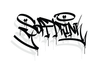 SOFT DRINK word graffiti tag style