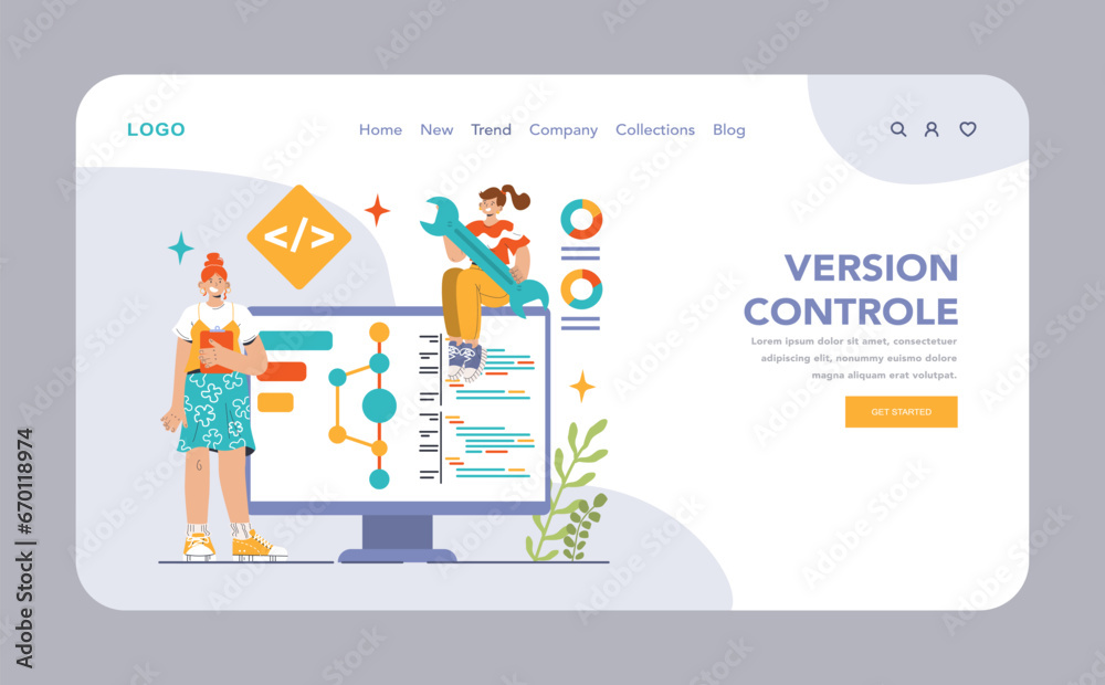 Poster open source web banner or landing page. software with code available for use, modification, and dist