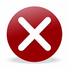Obraz premium red button with a white X symbol on it