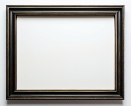 empty picture frame hanging on a white wall