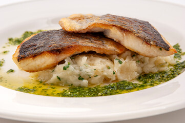 grilled fish with lemony mashed potato