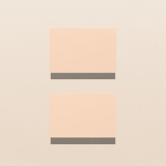 Blank beige business cards on paper background. Mockup for branding identity. Template for graphic designers portfolios.