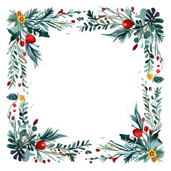 Christmas round shape floral frames ornament collection set.