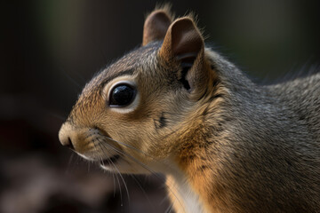 Naklejka na ściany i meble Portrait of a squirrel - Generative AI
