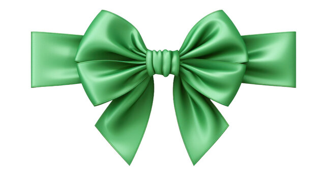recommend clip art: Beautiful shiny silk green bow isolated on transparent background, decorative design png element, clip art festive object.