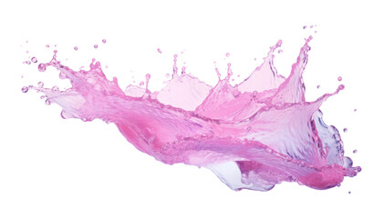 pink water splashes isolated on transparent background cutout
