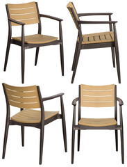 Designer modern chair for home or cafe. Isolated from the background. Interior element. From different angles